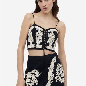 NWOT H&M Drawstring-detail Top